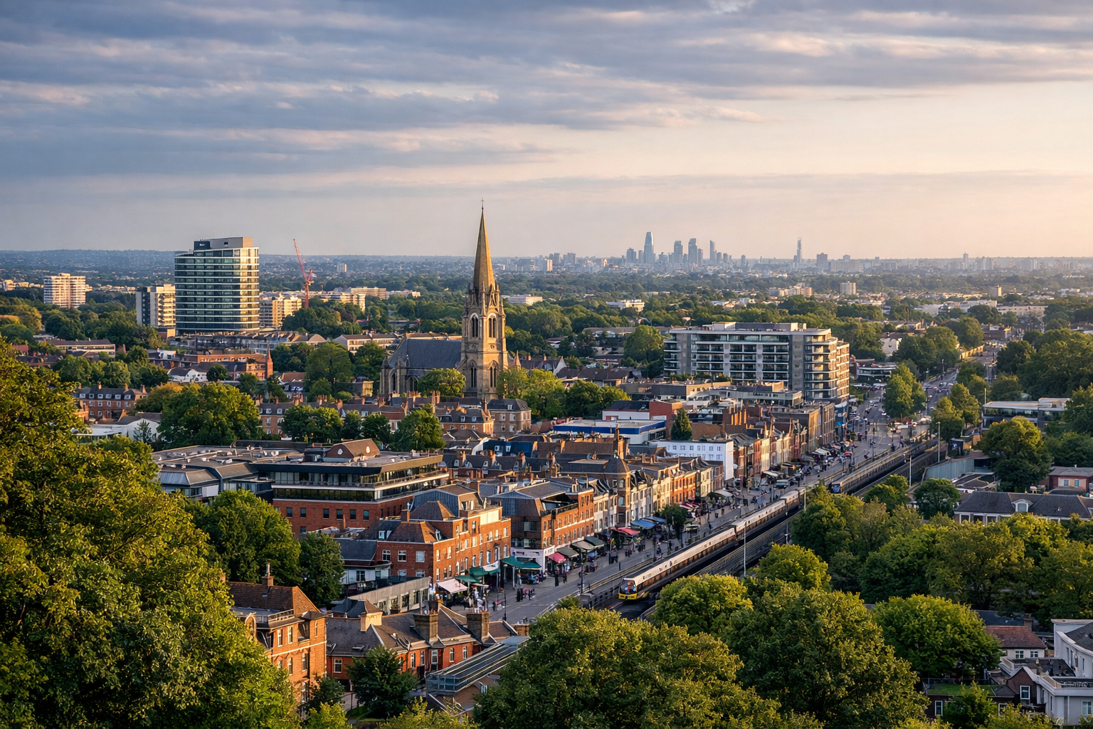 Construction company Ealing West London — aerial view of Ealing Broadway residential properties by Signature Build Properties