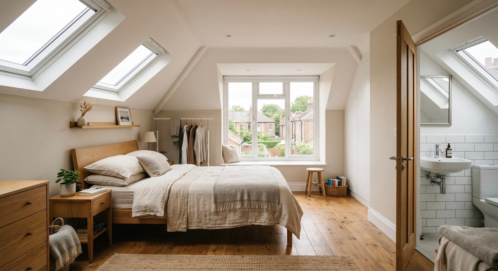 Loft conversion in Kingston upon Thames: a rear dormer loft conversion on a Victorian terrace creating a bright bedroom with en-suite